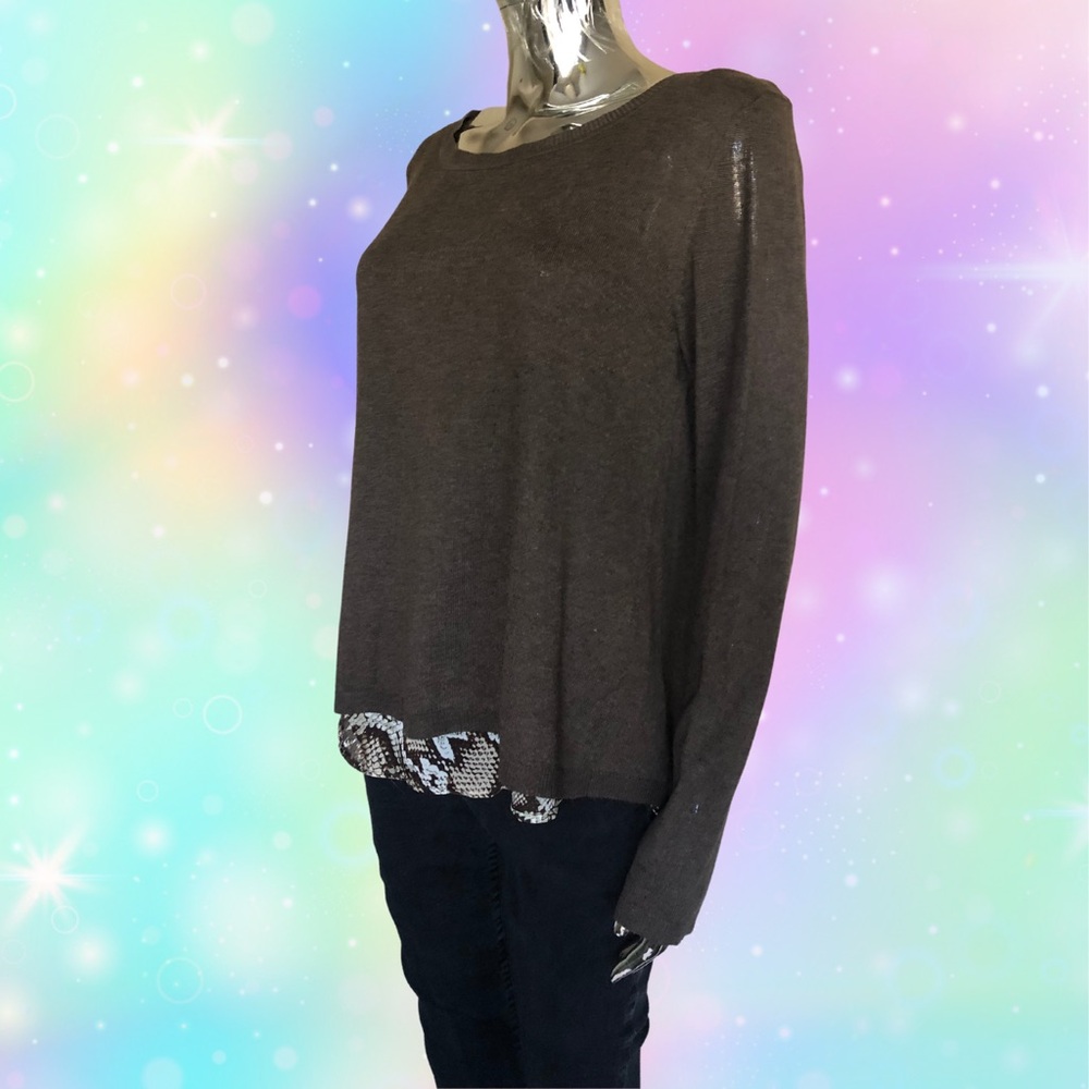 Verve Brown Knit Sweater with Back Slit Size L - Picture 3 of 3
